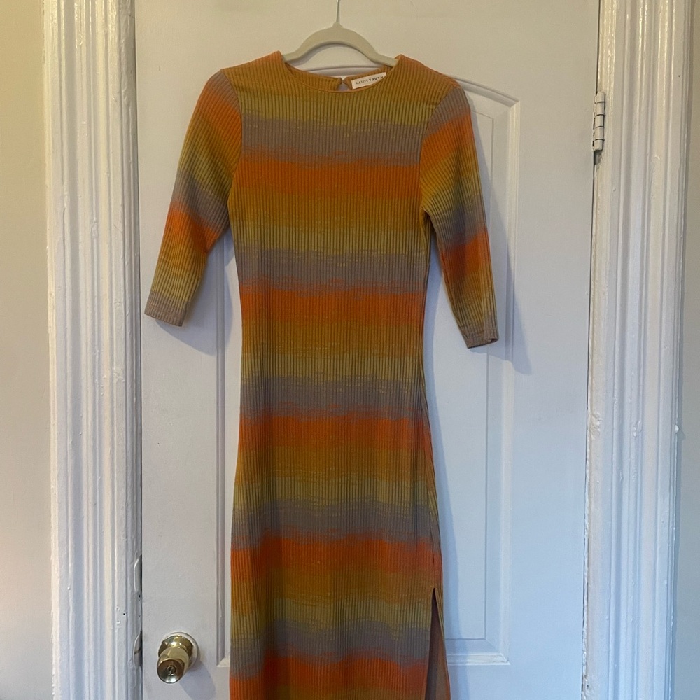 Striped Multicolor Knit Dress